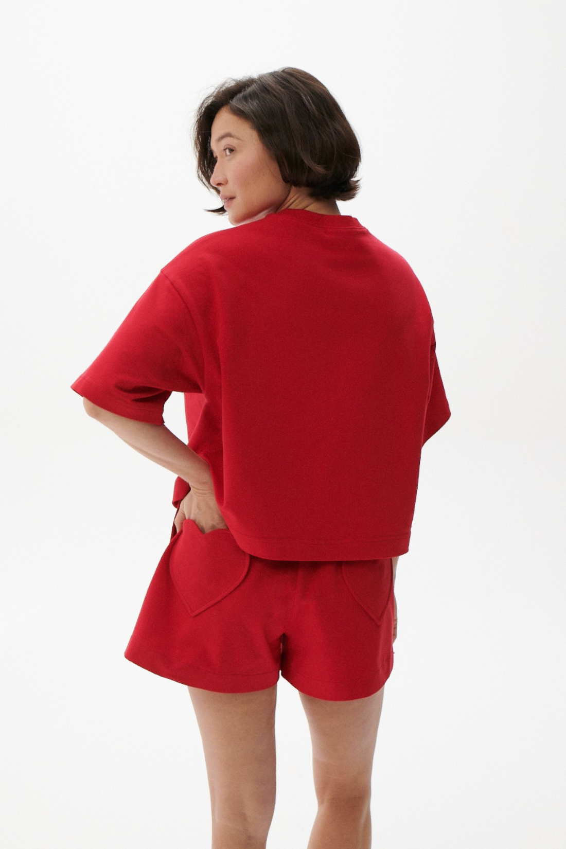 T-SHIRT SEÑORITA BOXY KARMINOWY