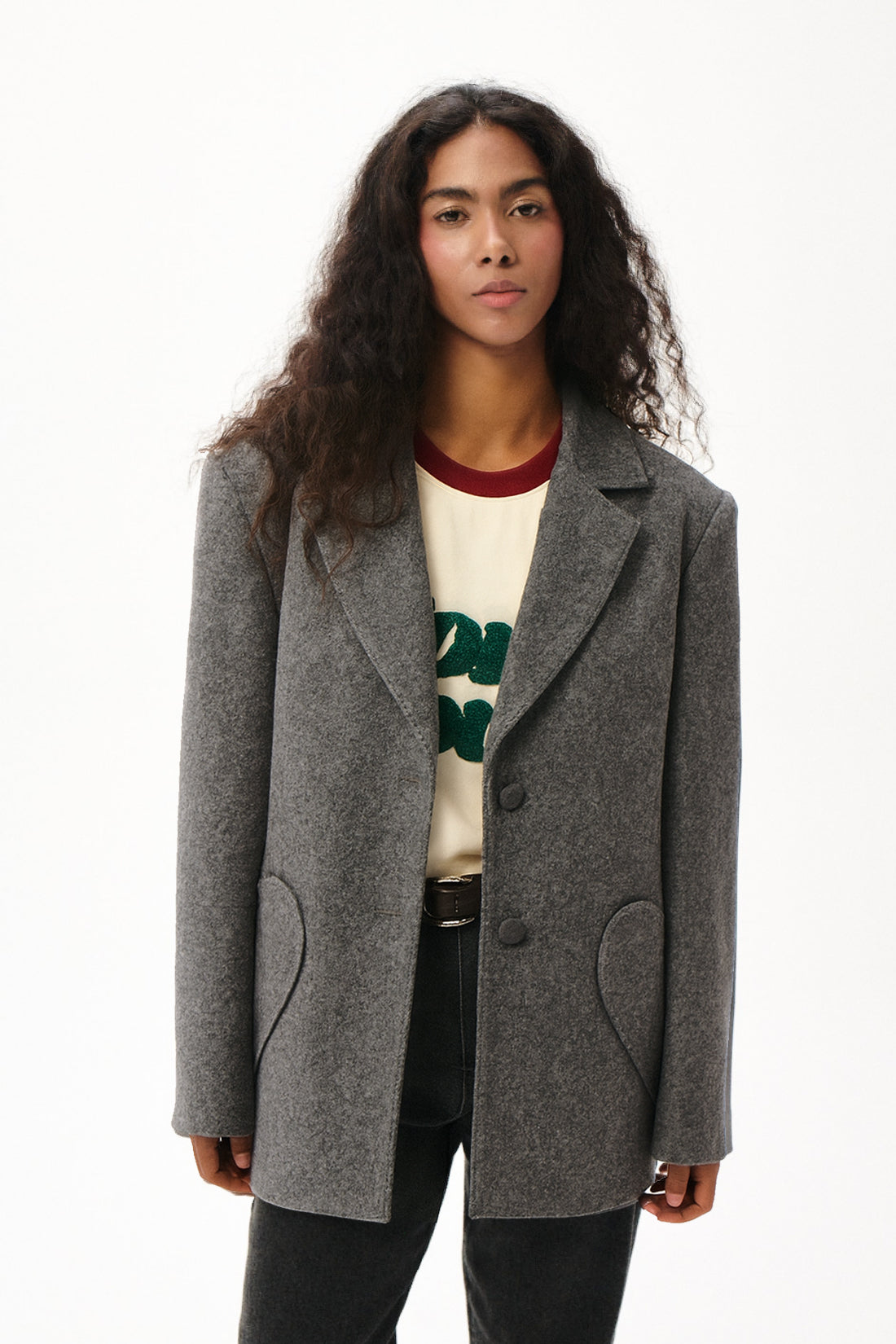 MARYNARKA ADORE WEŁNIANA SZARA