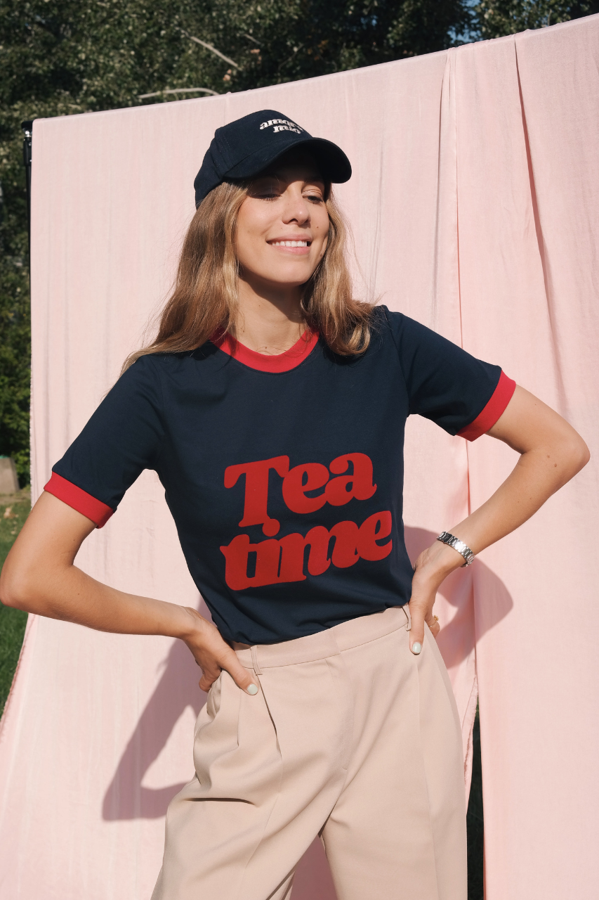 T-SHIRT TEA TIME NAVY