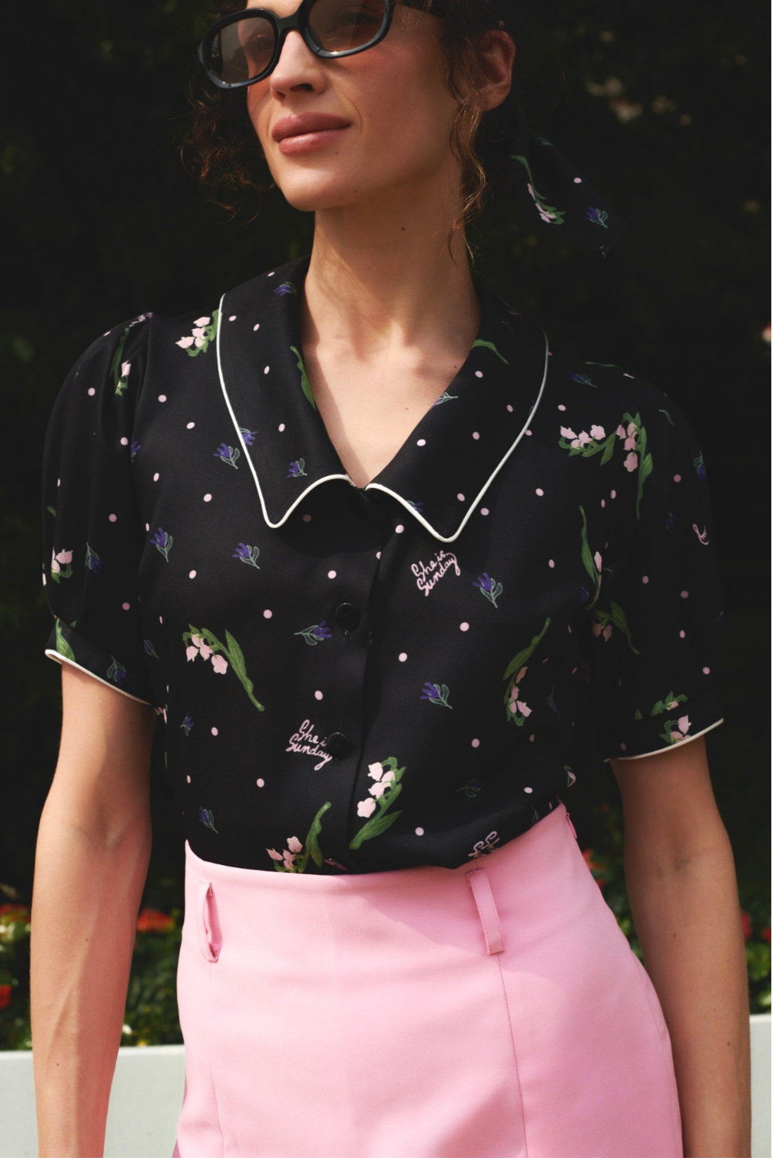 CLARENCE BLACK PRINT SHIRT