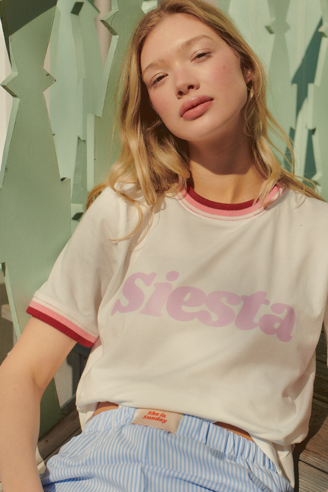 T-SHIRT SIESTA ŚMIETANKOWY