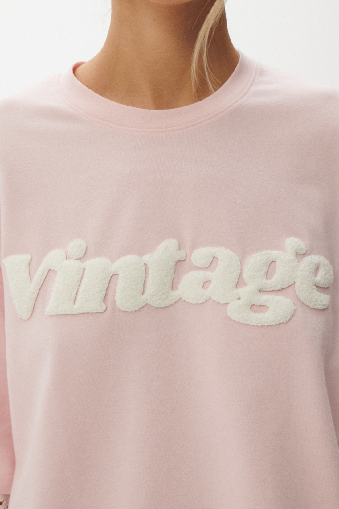 LONGSLEEVE VINTAGE RÓŻOWY Z KORONKĄ