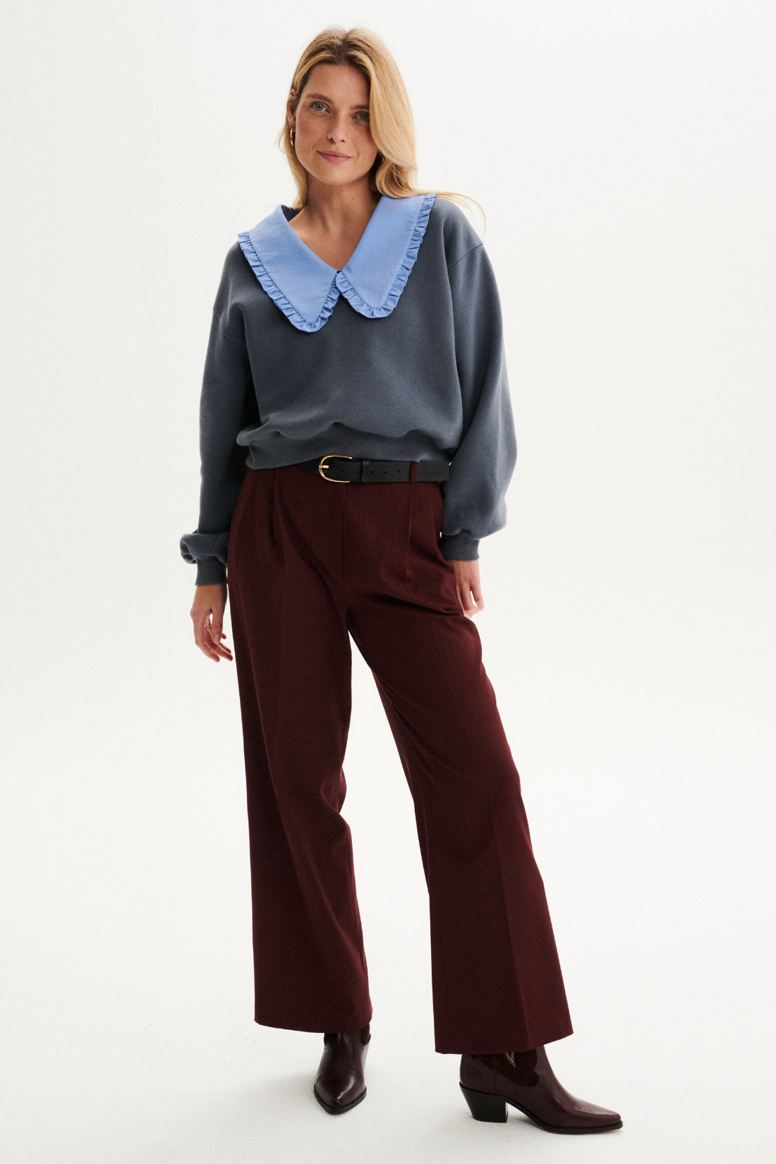 BLUZA GRACE V-NECK SZARA