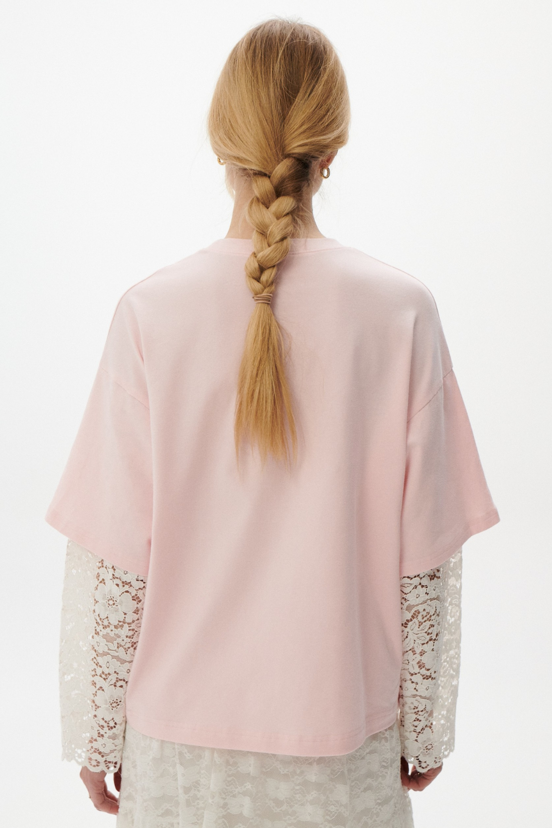 LONGSLEEVE VINTAGE RÓŻOWY Z KORONKĄ