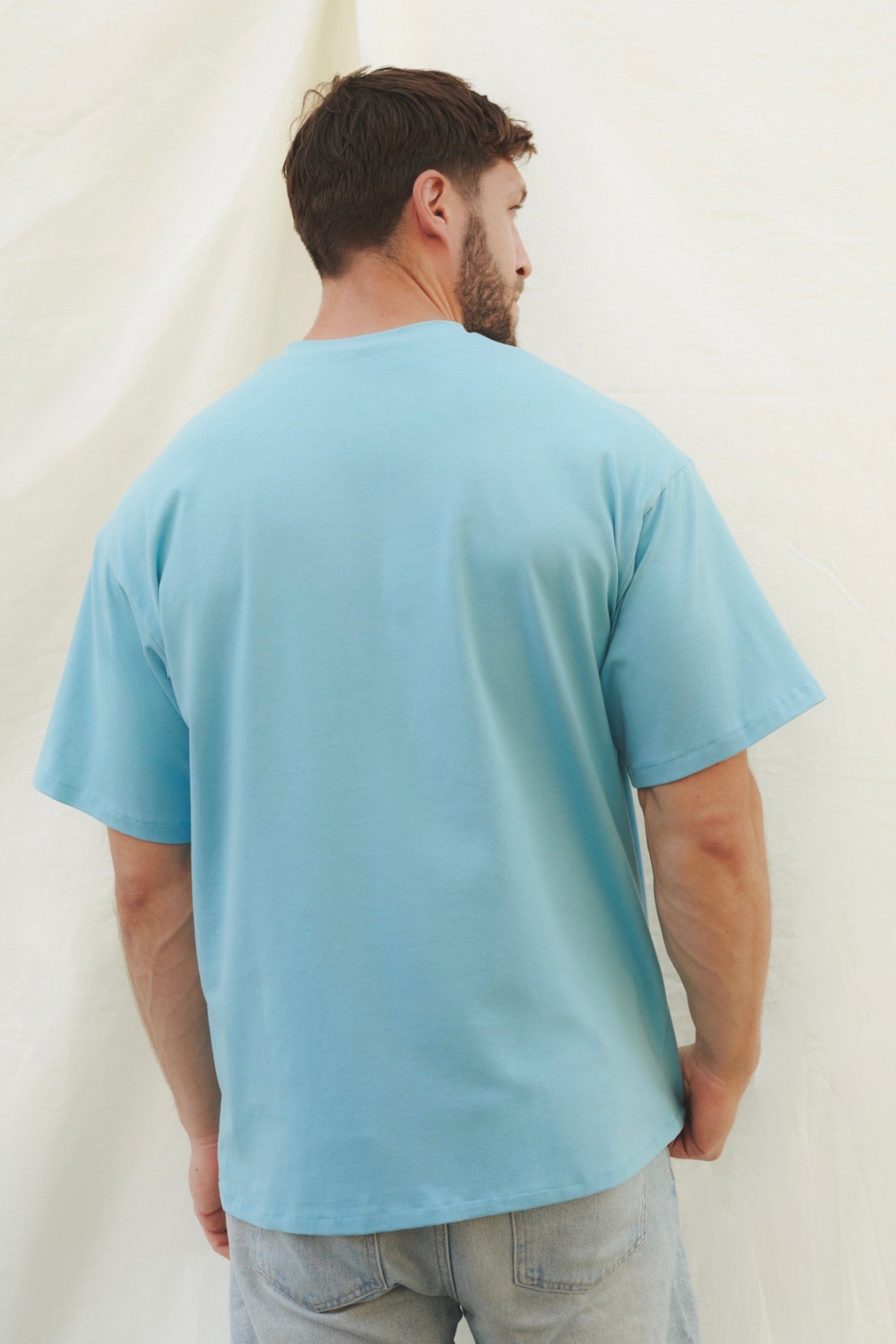 T-SHIRT NO DRAMA MAMA NIEBIESKI - MEN