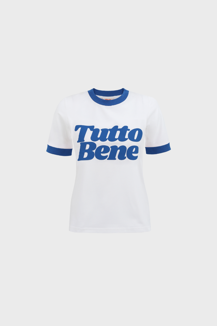 T-SHIRT TUTTO BENE NIEBIESKI