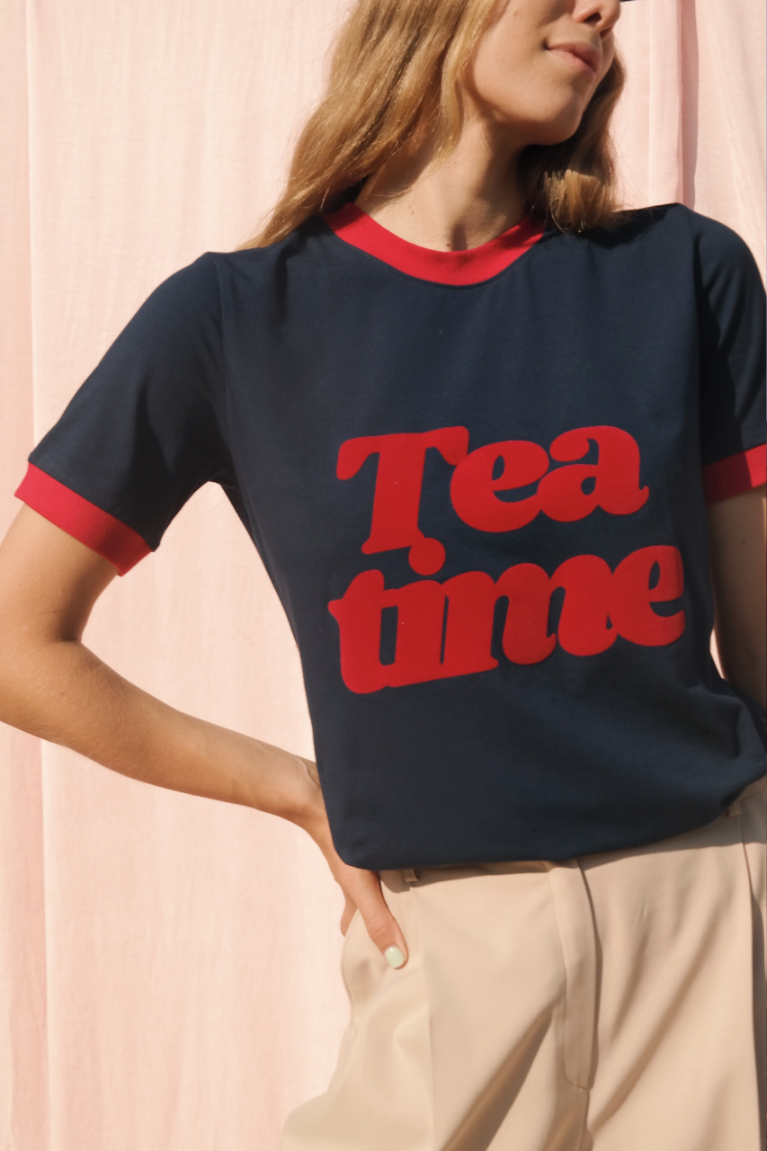 T-SHIRT TEA TIME NAVY