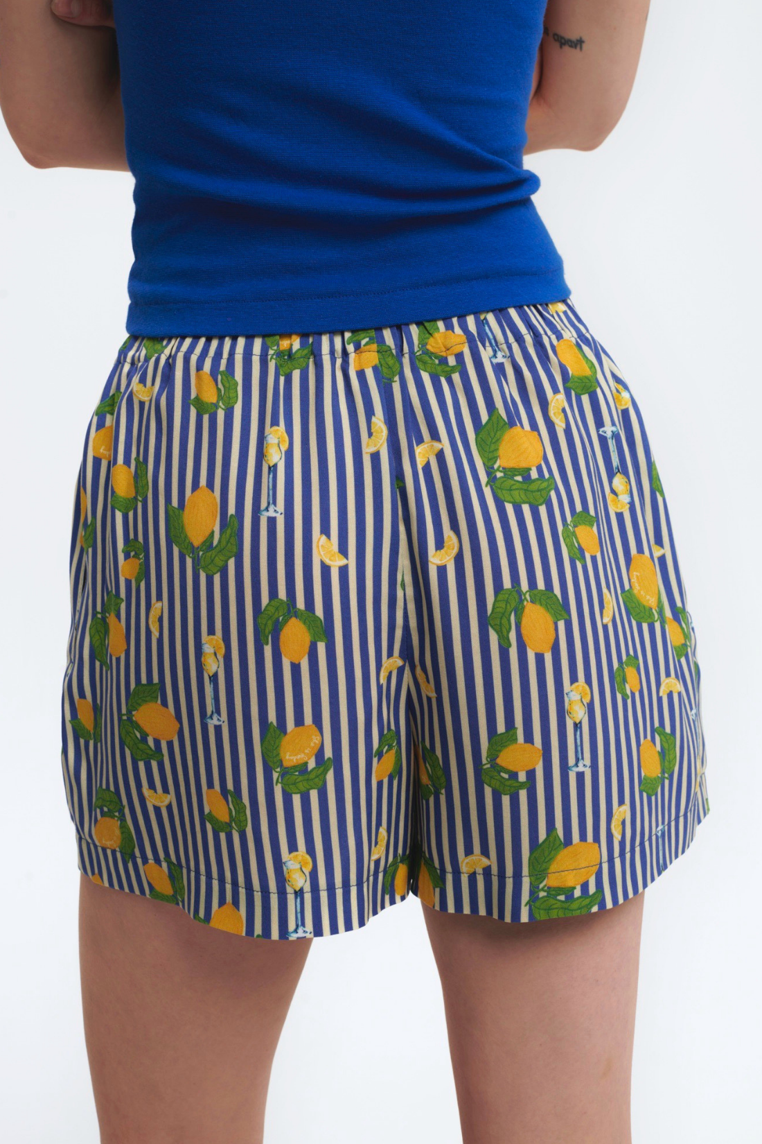 STRIPED PANAMA SHORTS