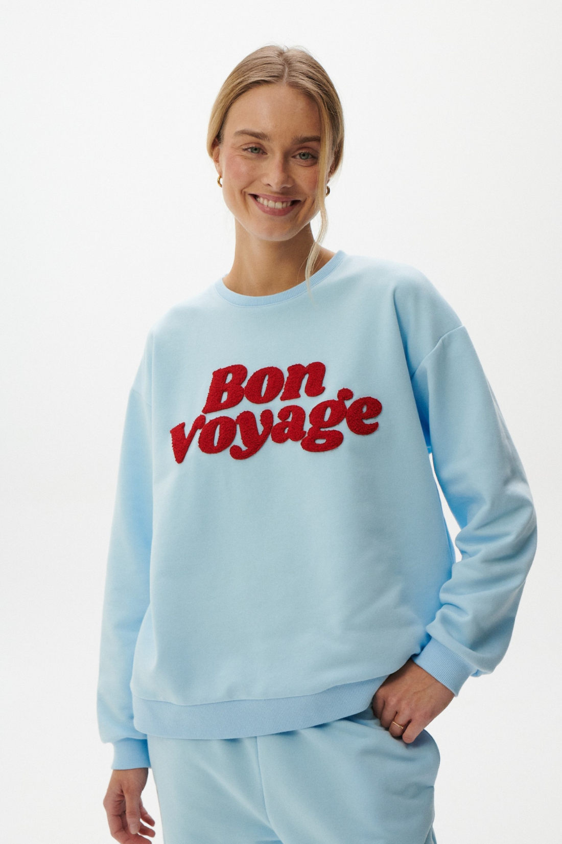 BLUZA BON VOYAGE BŁĘKITNA