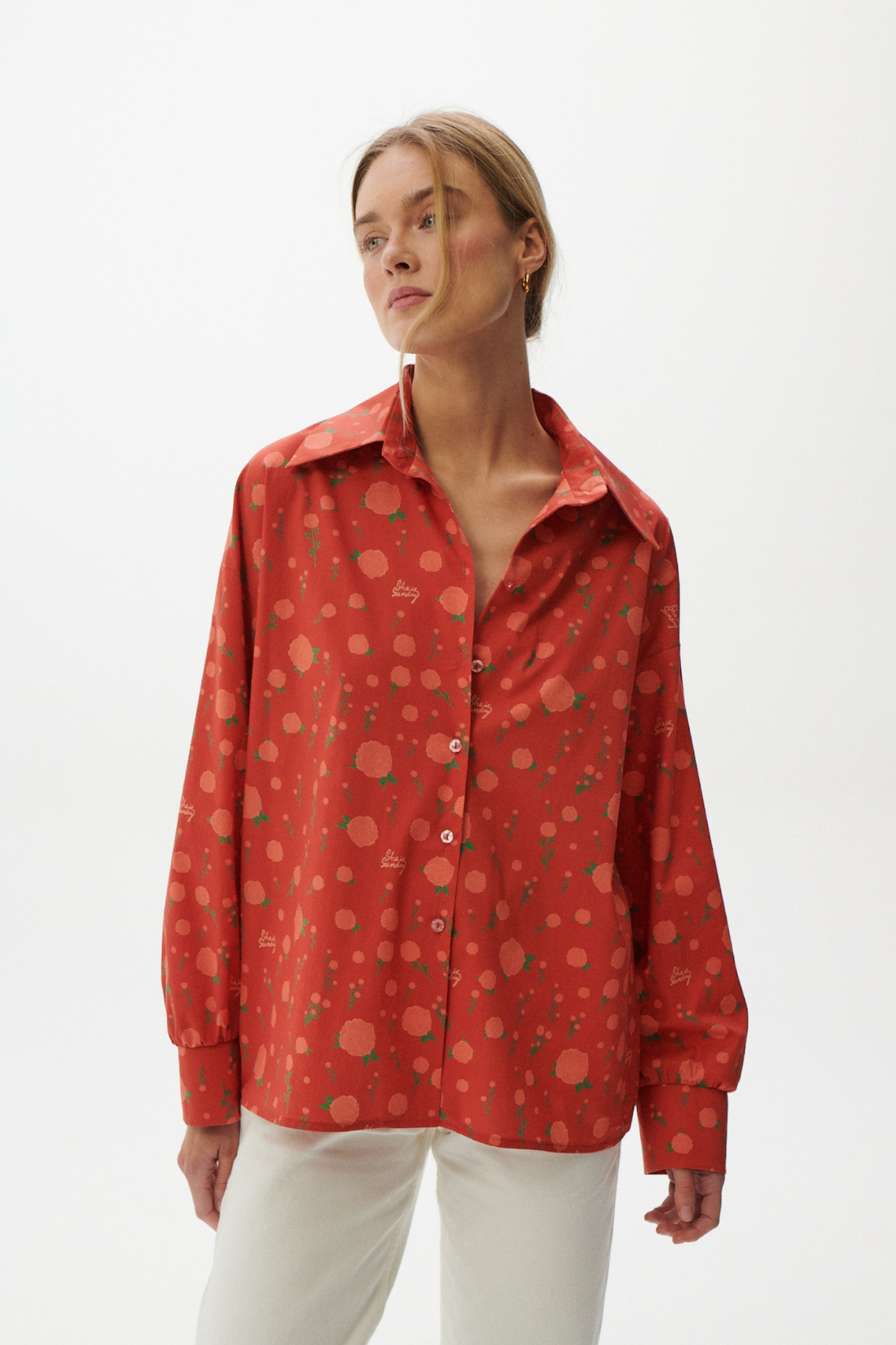 KOSZULA ROSALIA PRINT CZERWONA