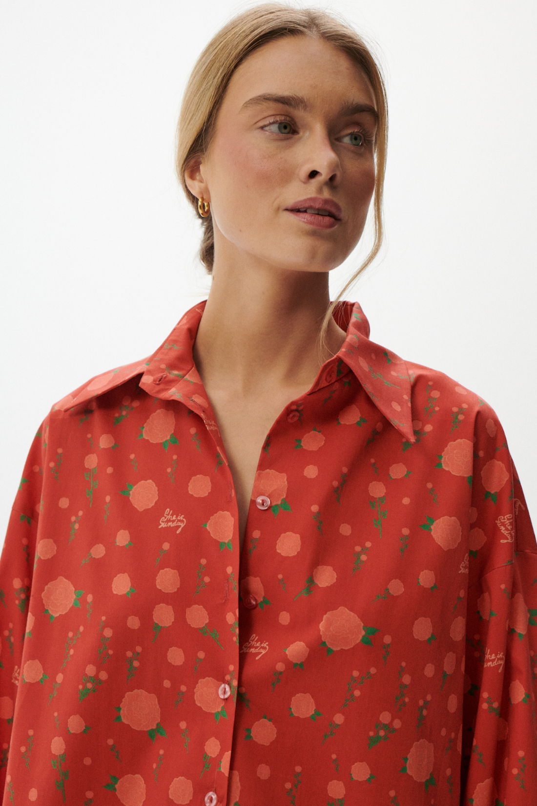 KOSZULA ROSALIA PRINT CZERWONA
