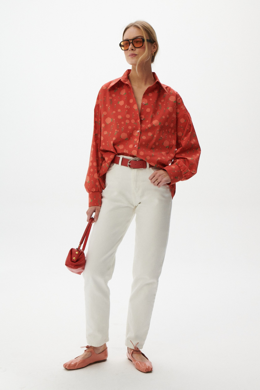 KOSZULA ROSALIA PRINT CZERWONA