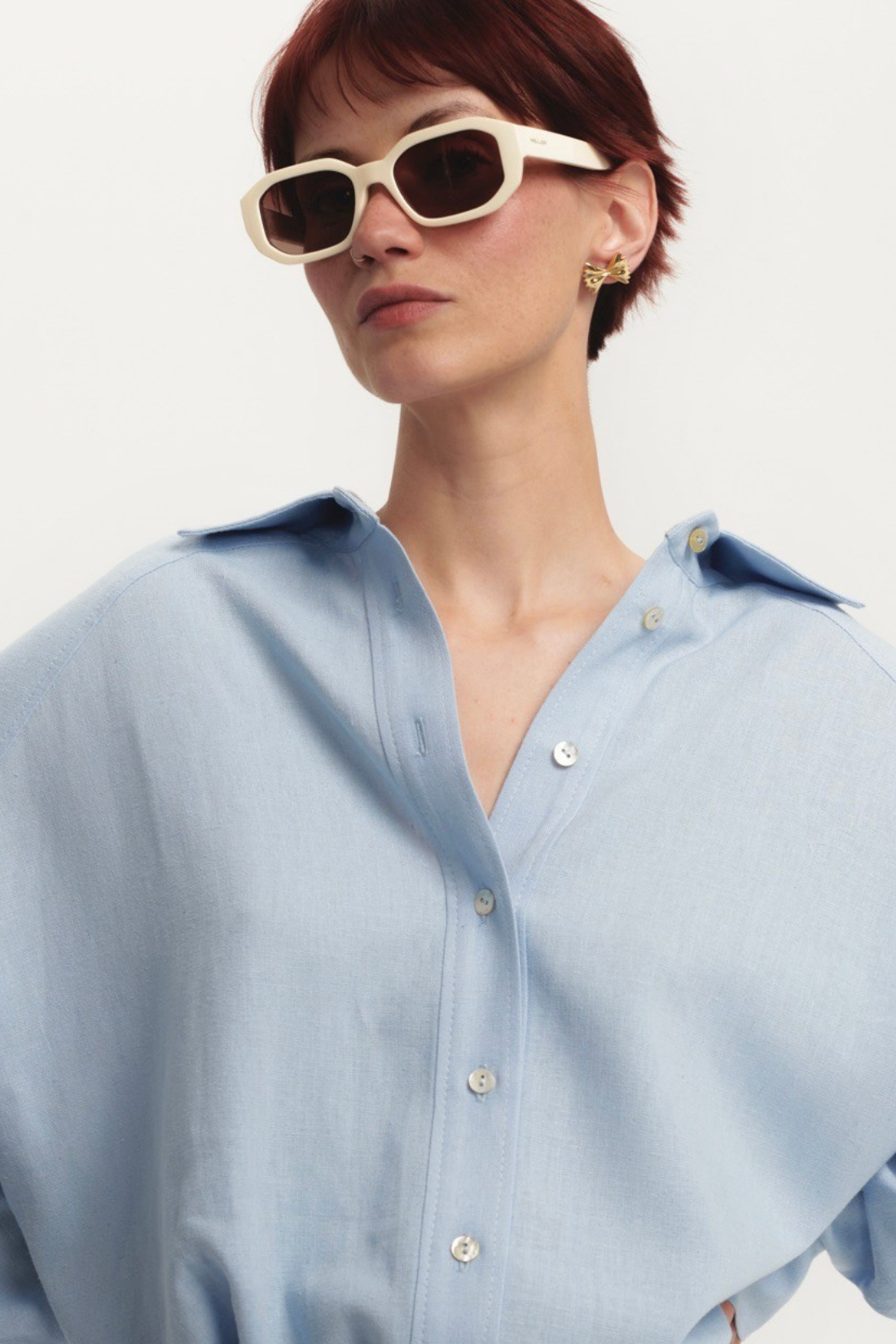 KOSZULA LNIANA ESPERANZA BŁĘKITNA