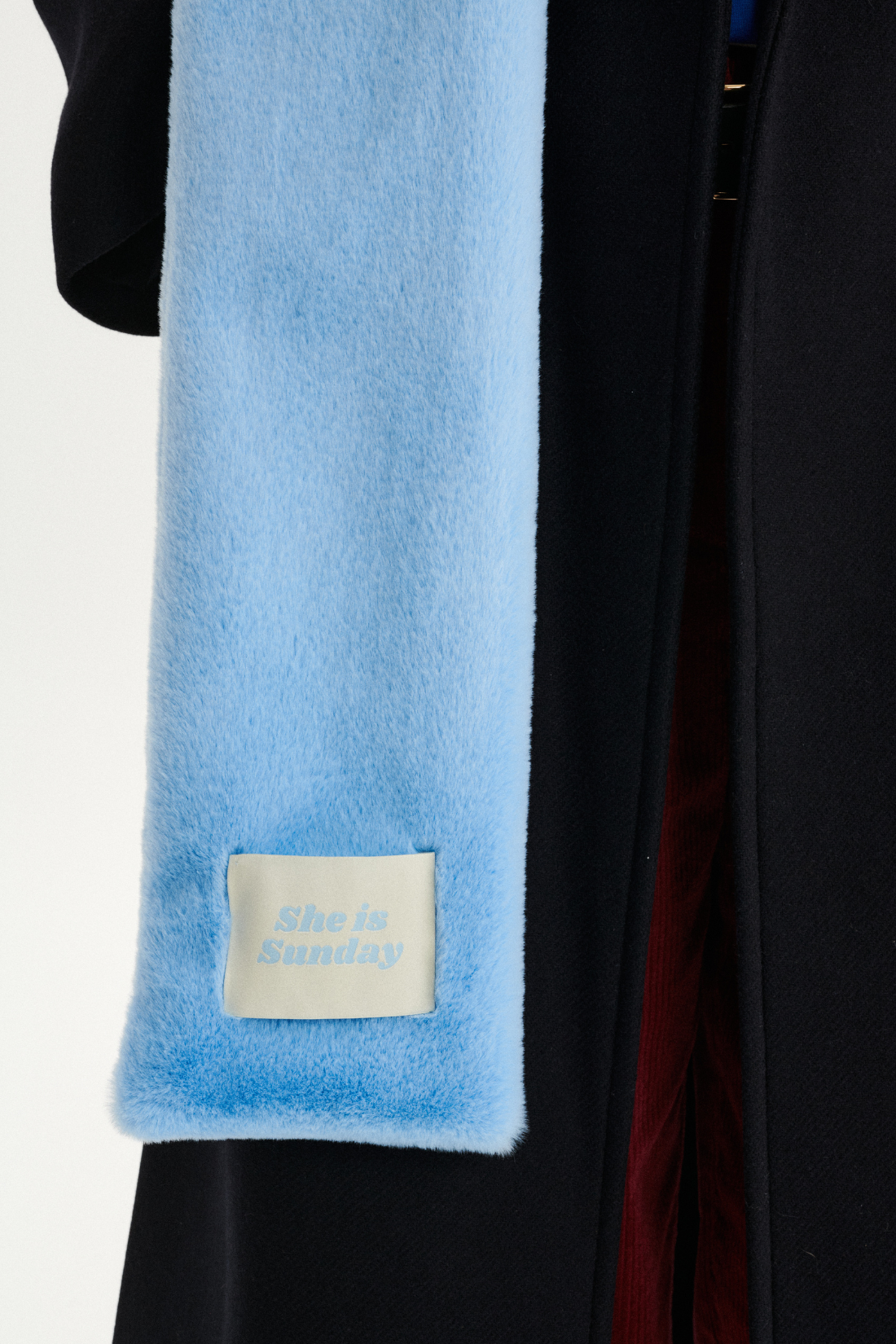FLUFFY LIGHT BLUE SCARF