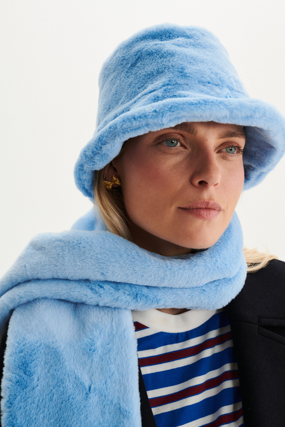 FLUFFY LIGHT BLUE HAT