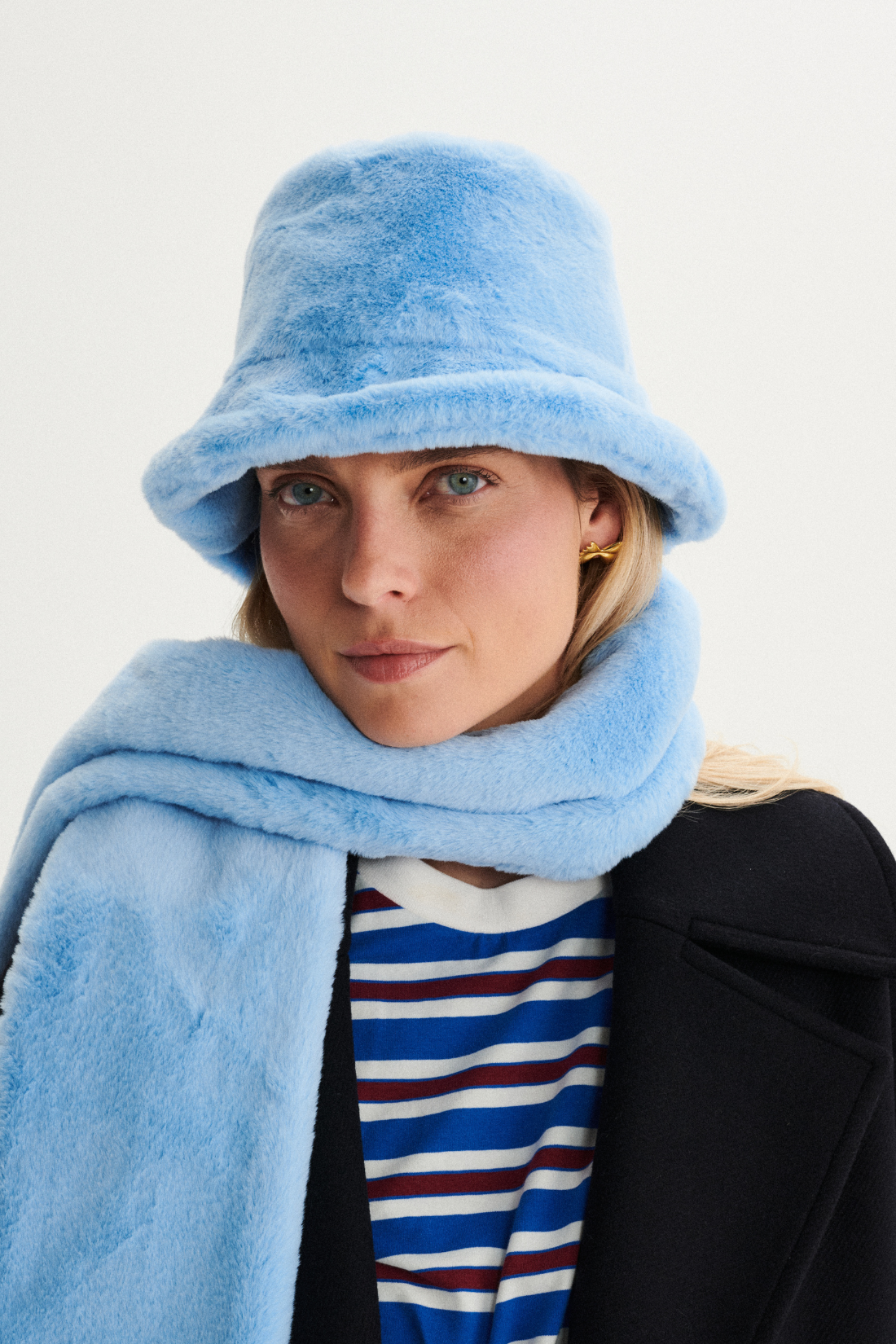 FLUFFY LIGHT BLUE HAT