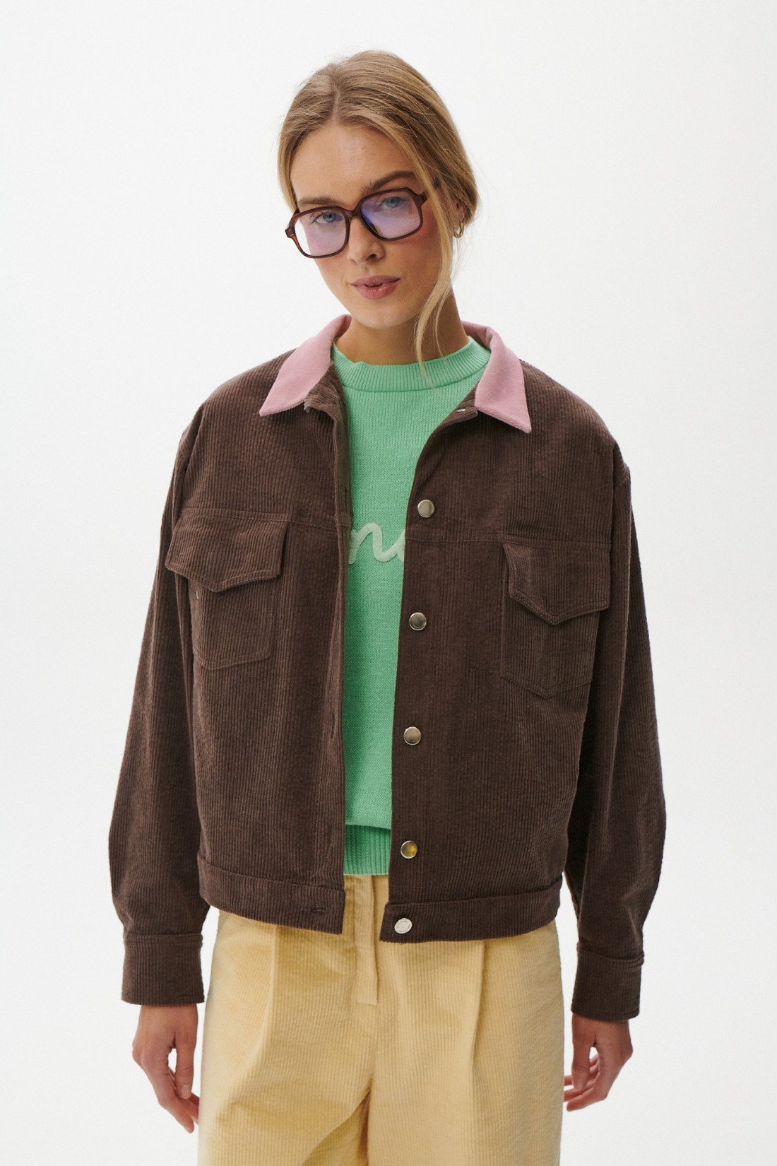 SWETER SADIE MIĘTOWY Z BAWEŁNY ORGANICZNEJ