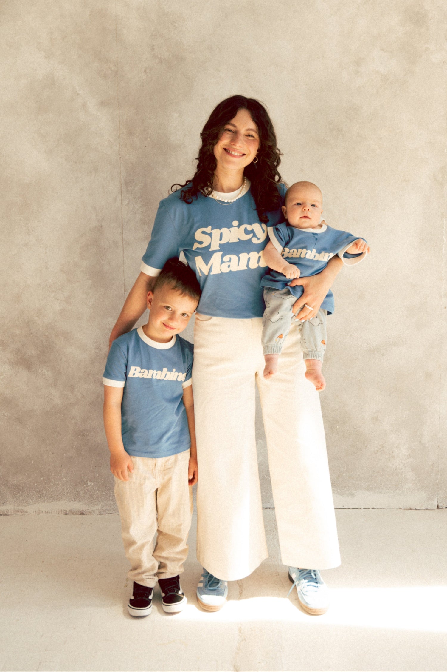 T-SHIRT SPICY MAMA NIEBIESKI