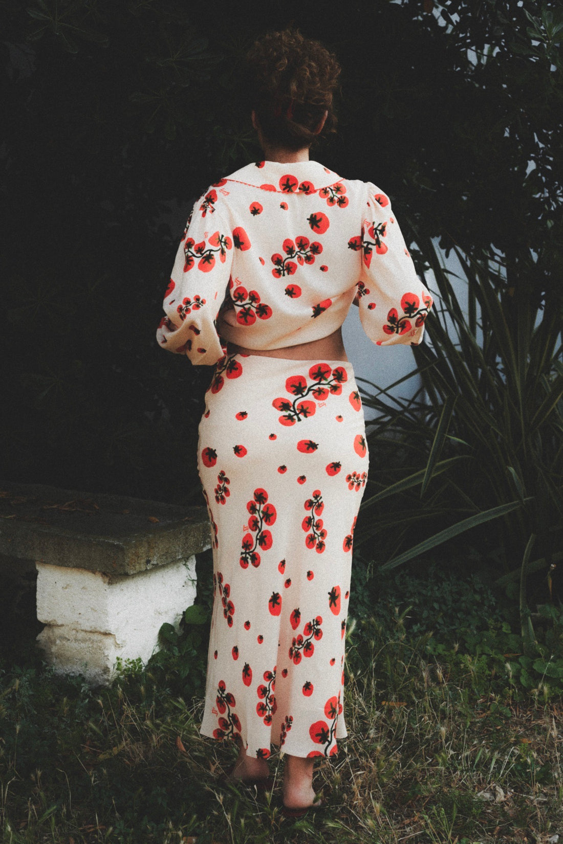 SPÓDNICA MIDI POMODORO KREMOWA