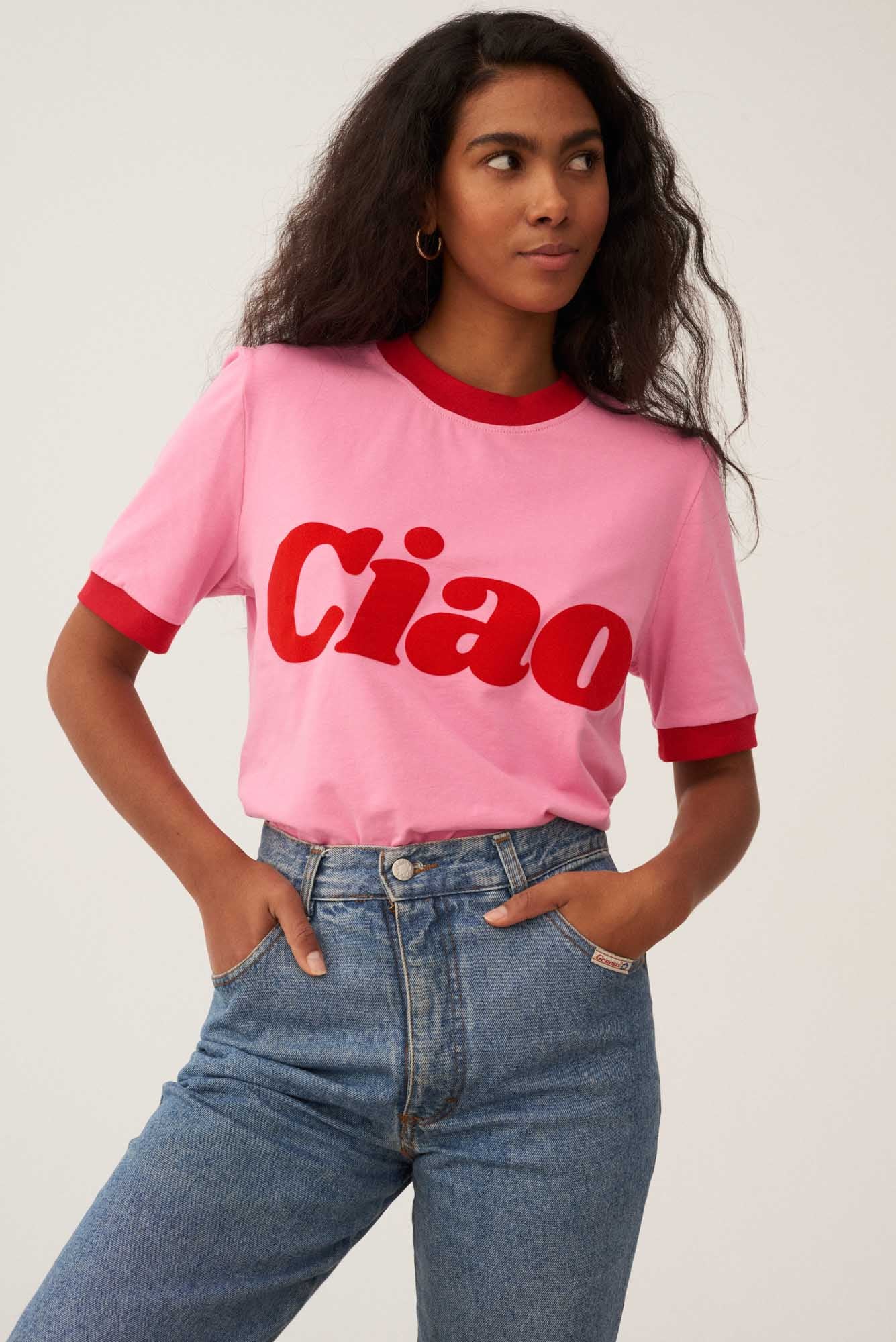 T-SHIRT CIAO SUNDAY RÓŻOWY