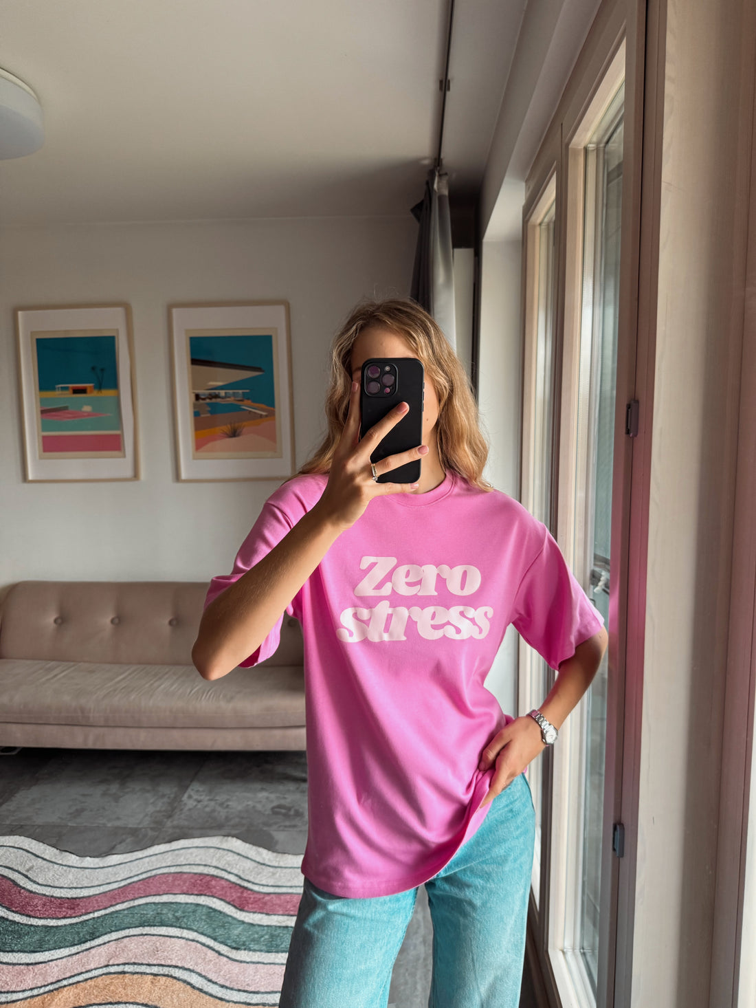 T-SHIRT ZERO STRESS PINK OVERSIZE