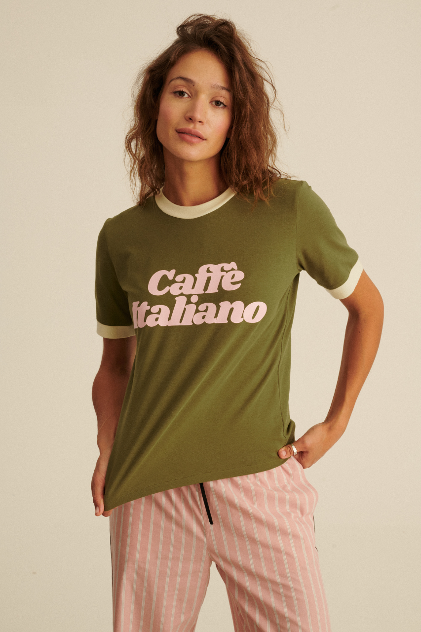 T-SHIRT CAFFE ITALIANO KHAKI