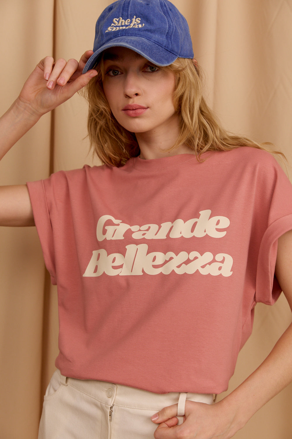 T-SHIRT GRANDE BELLEZZA DUSTY PINK