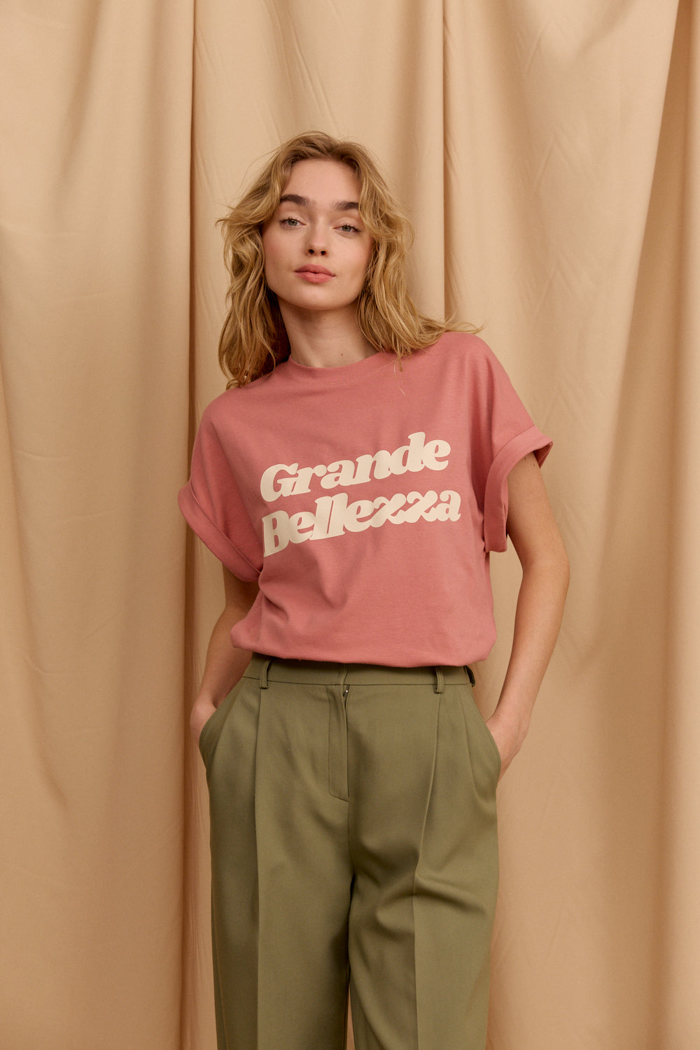 T-SHIRT GRANDE BELLEZZA DUSTY PINK