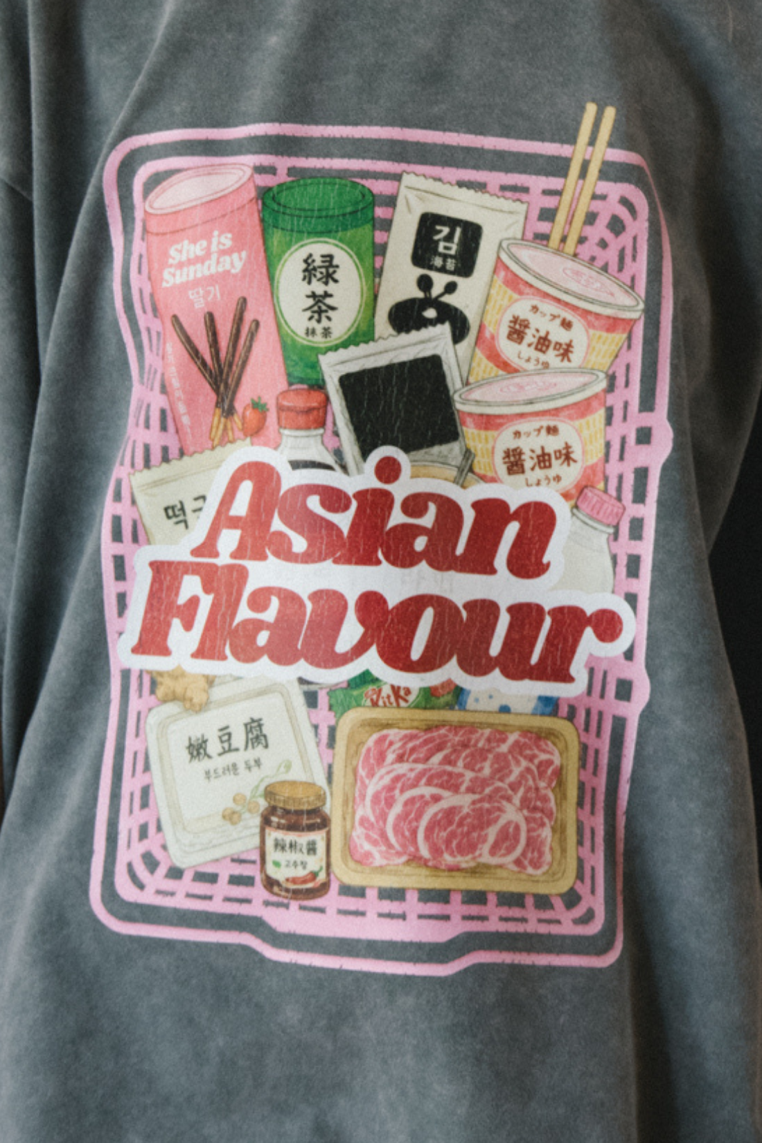 T-SHIRT ASIAN FLAVOUR VINATGE SZARY - MEN