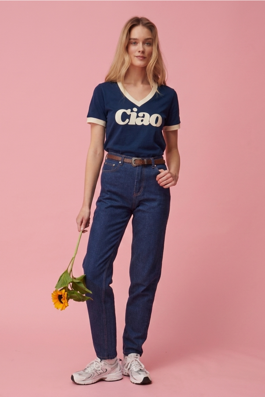 T-SHIRT CIAO V-NECK NAVY