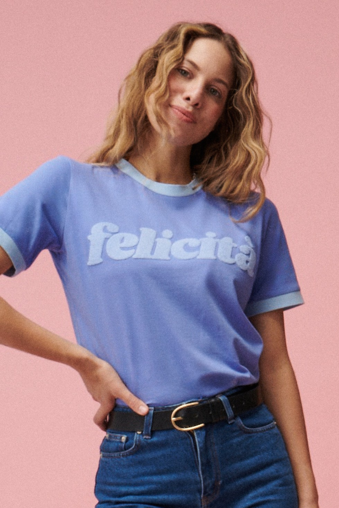 T-SHIRT FELICITA NIEBIESKI