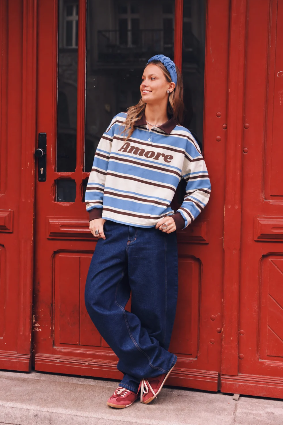 LONGSLEEVE POLO AMORE W PASKI