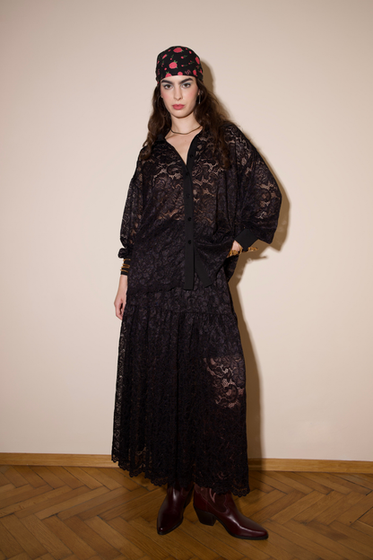 KOSZULA KORONKOWA SABRINA CZARNA