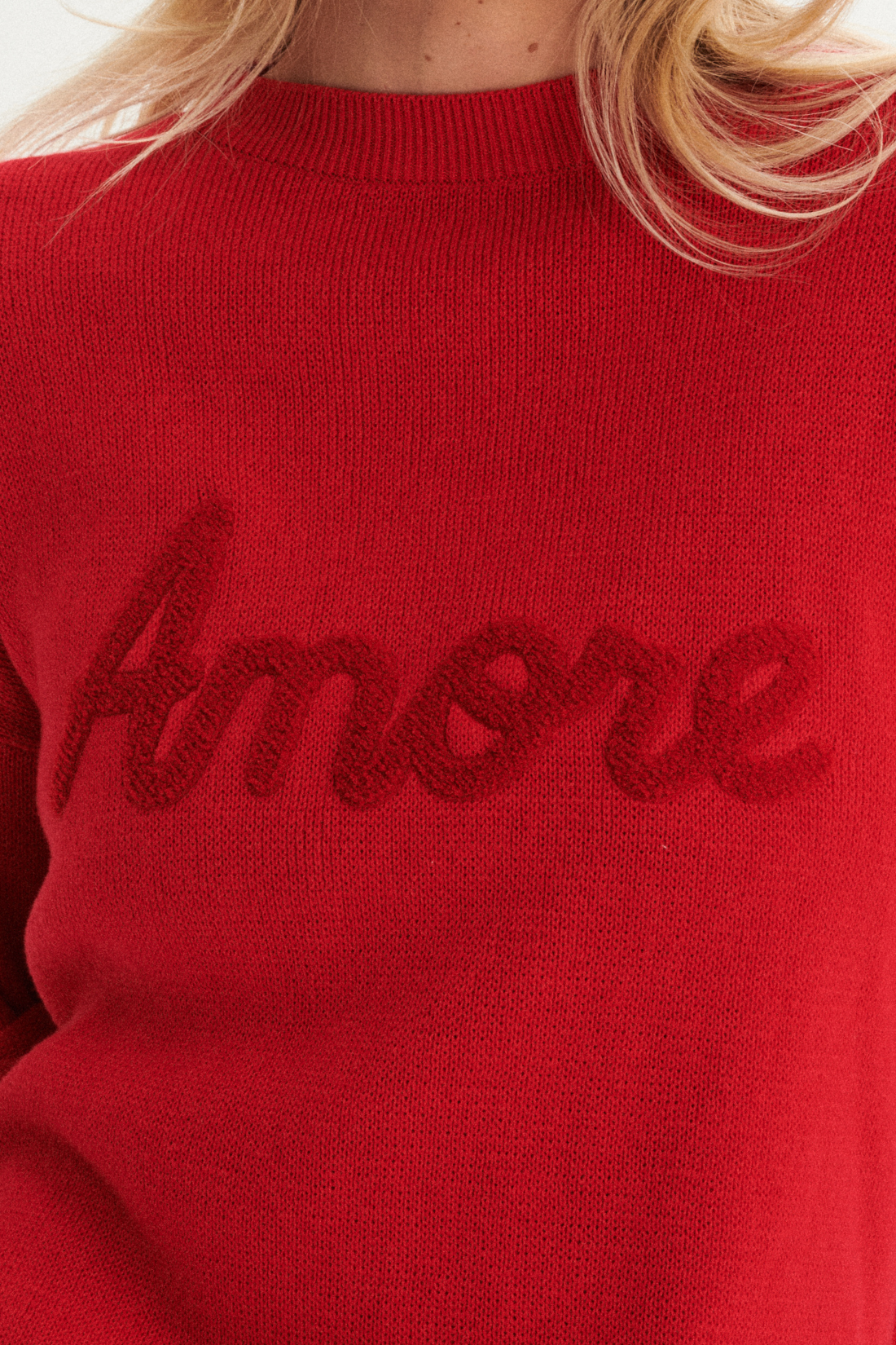 SWETER SADIE CZERWONY Z BAWEŁNY ORGANICZNEJ