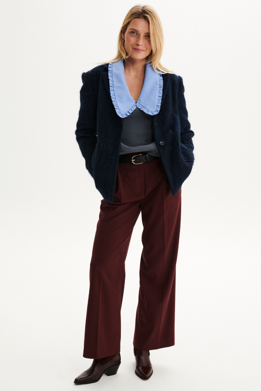 BLUZA GRACE V-NECK SZARA