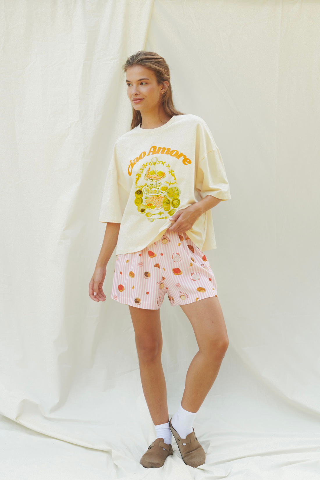 T-SHIRT CIAO AMORE KREMOWY