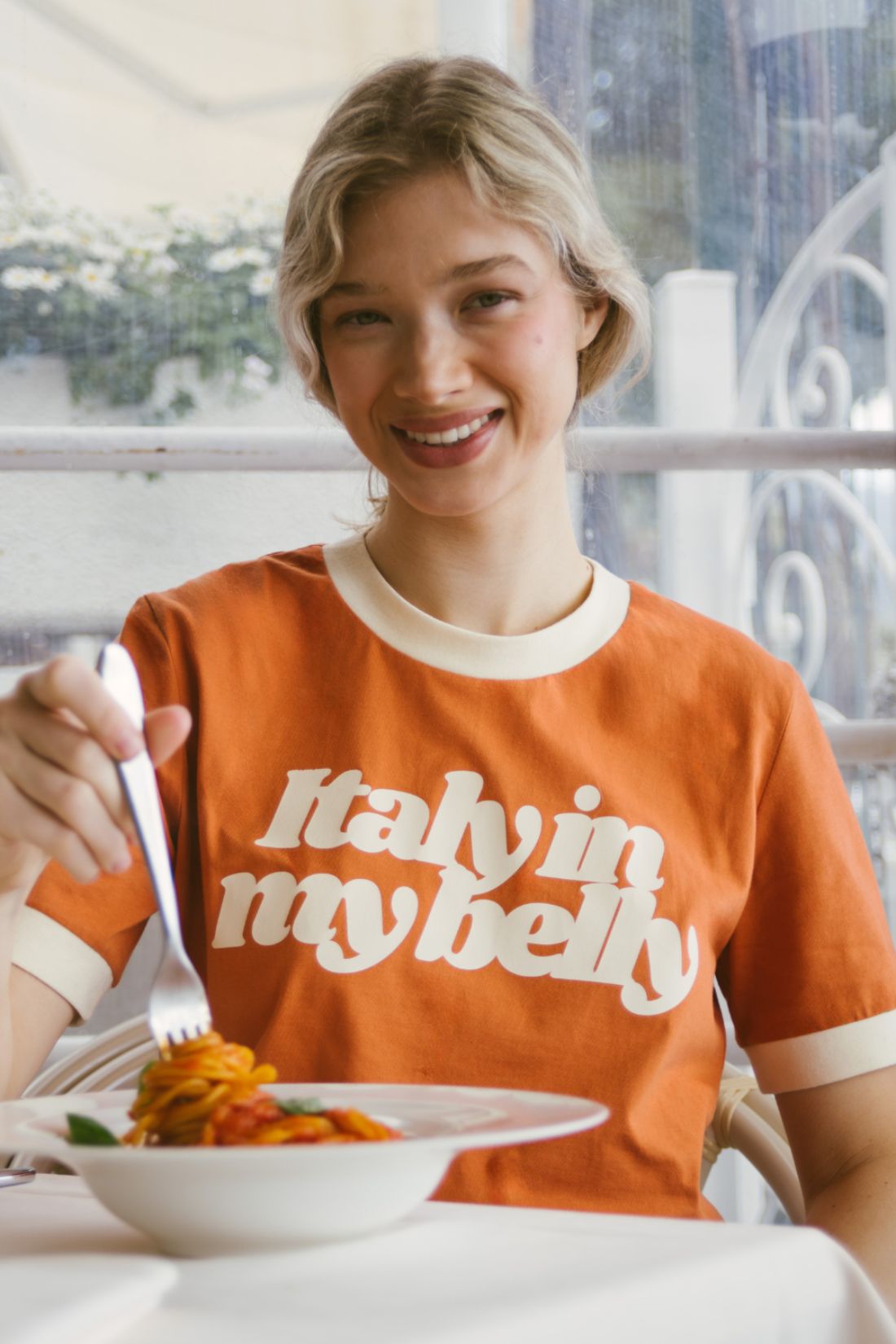T-SHIRT BELLY POMARAŃCZOWY