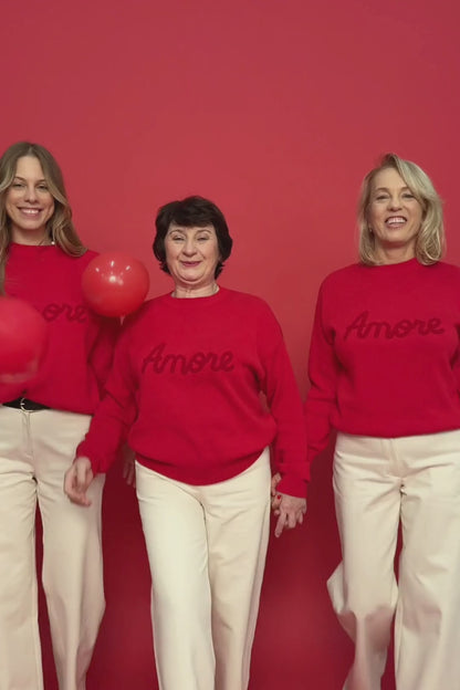 SWETER SADIE CZERWONY Z BAWEŁNY ORGANICZNEJ