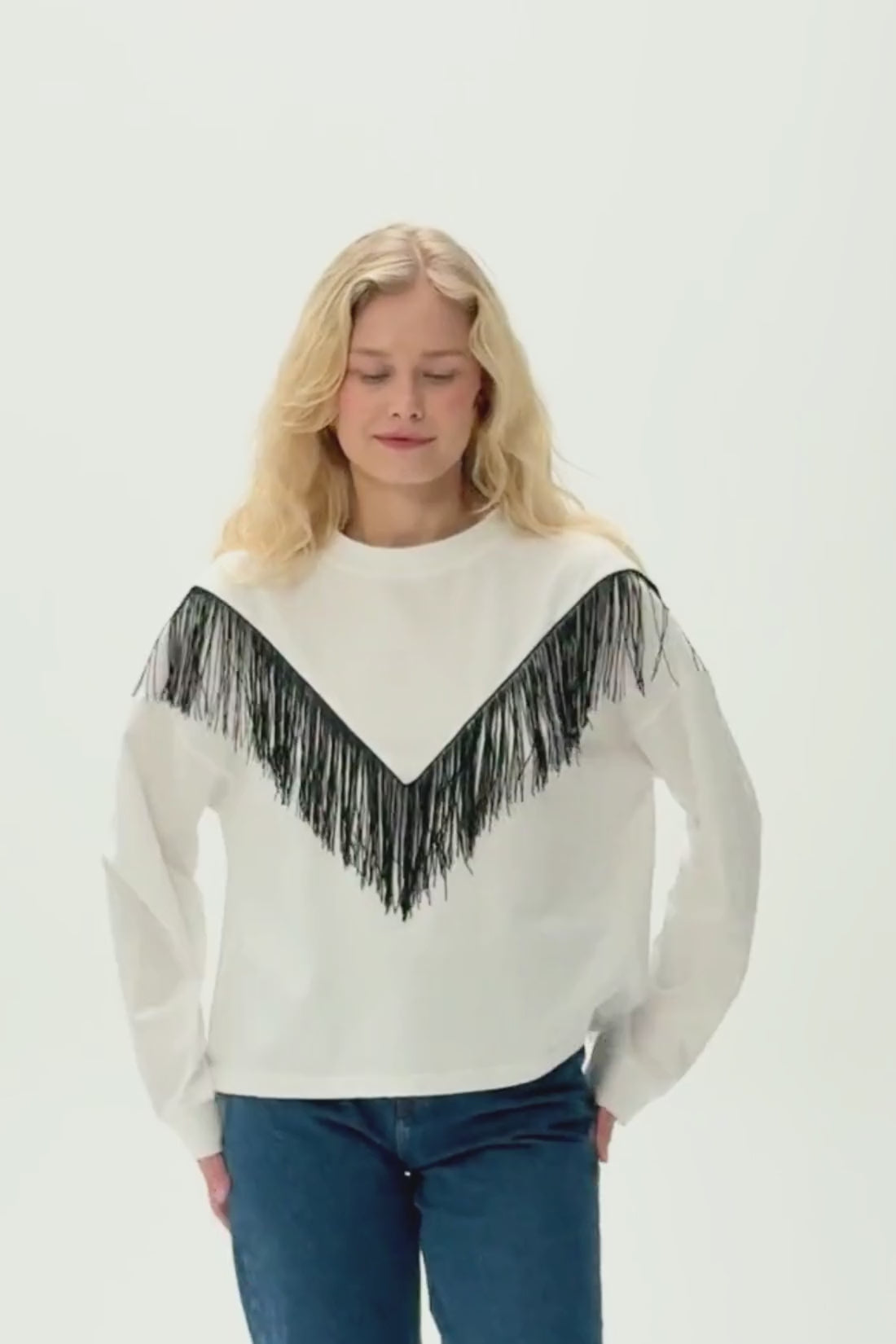 LONGSLEEVE COWGIRL BIAŁY