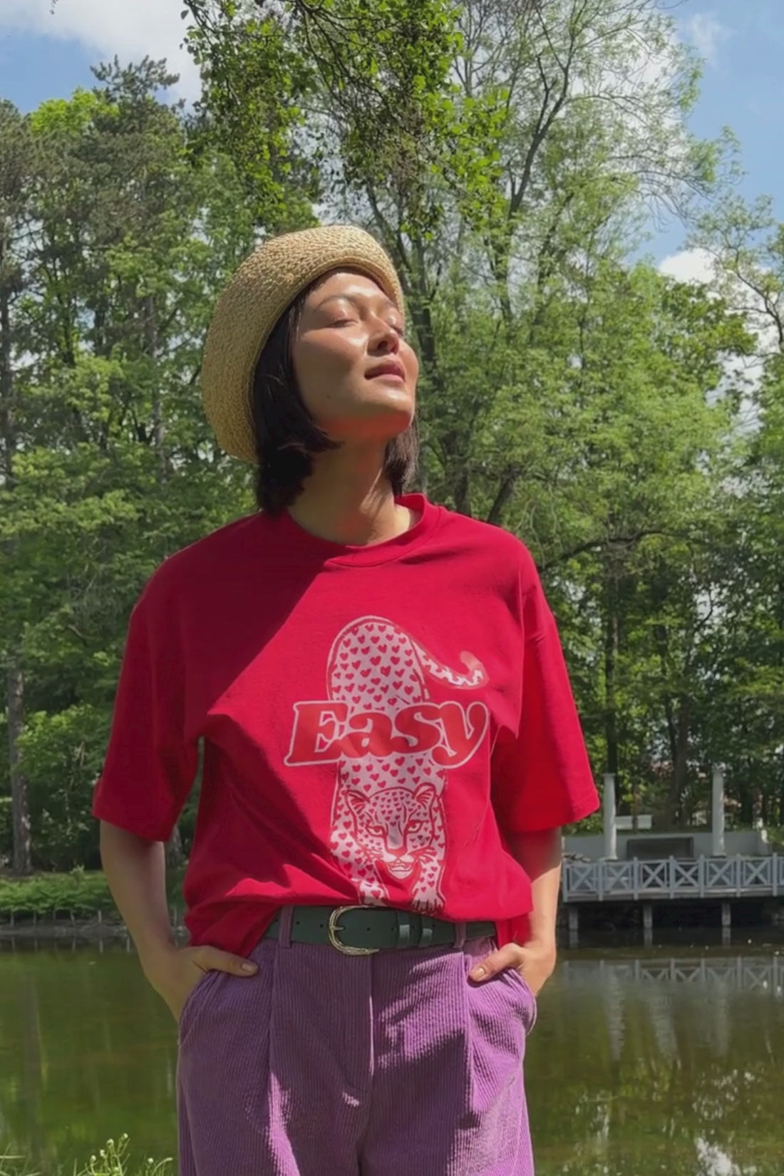T-SHIRT EASY VINTAGE CZERWONY