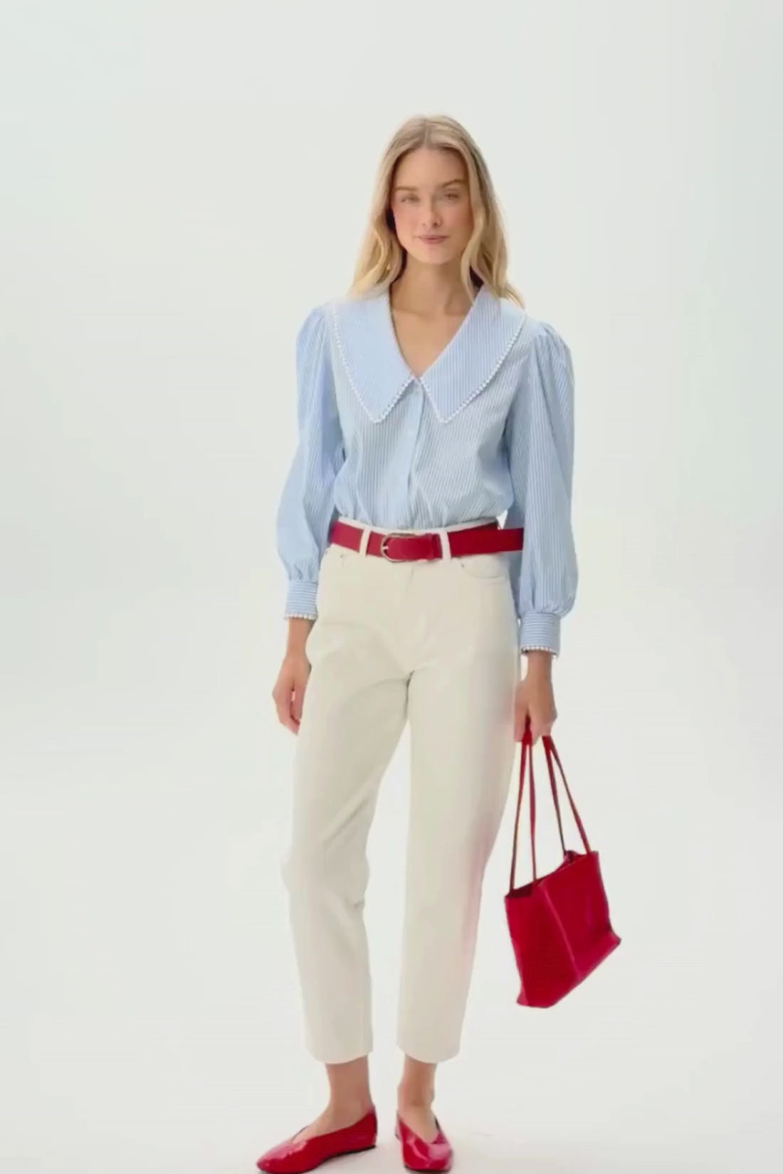 KOSZULA PETITE W PASKI NIEBIESKA