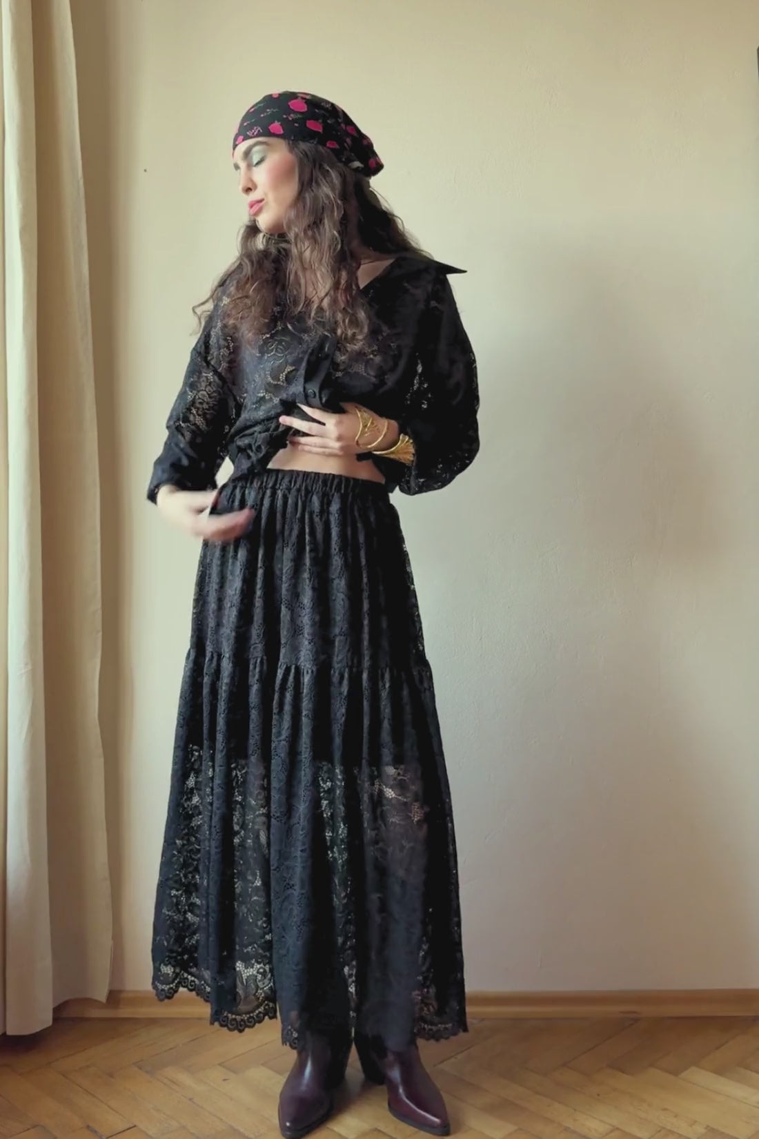 KOSZULA KORONKOWA SABRINA CZARNA