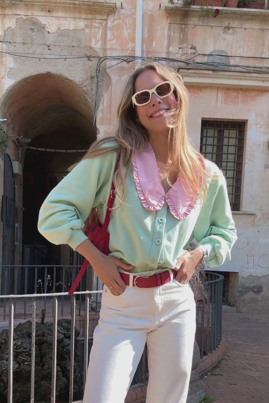 KARDIGAN GRACE V-NECK MIĘTOWY