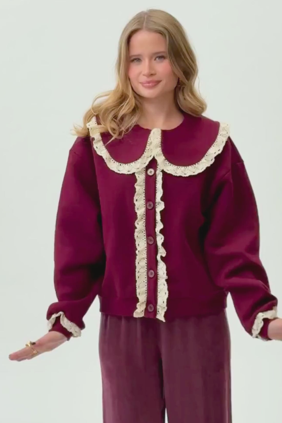 NOELLE CARDIGAN BURGUNDY