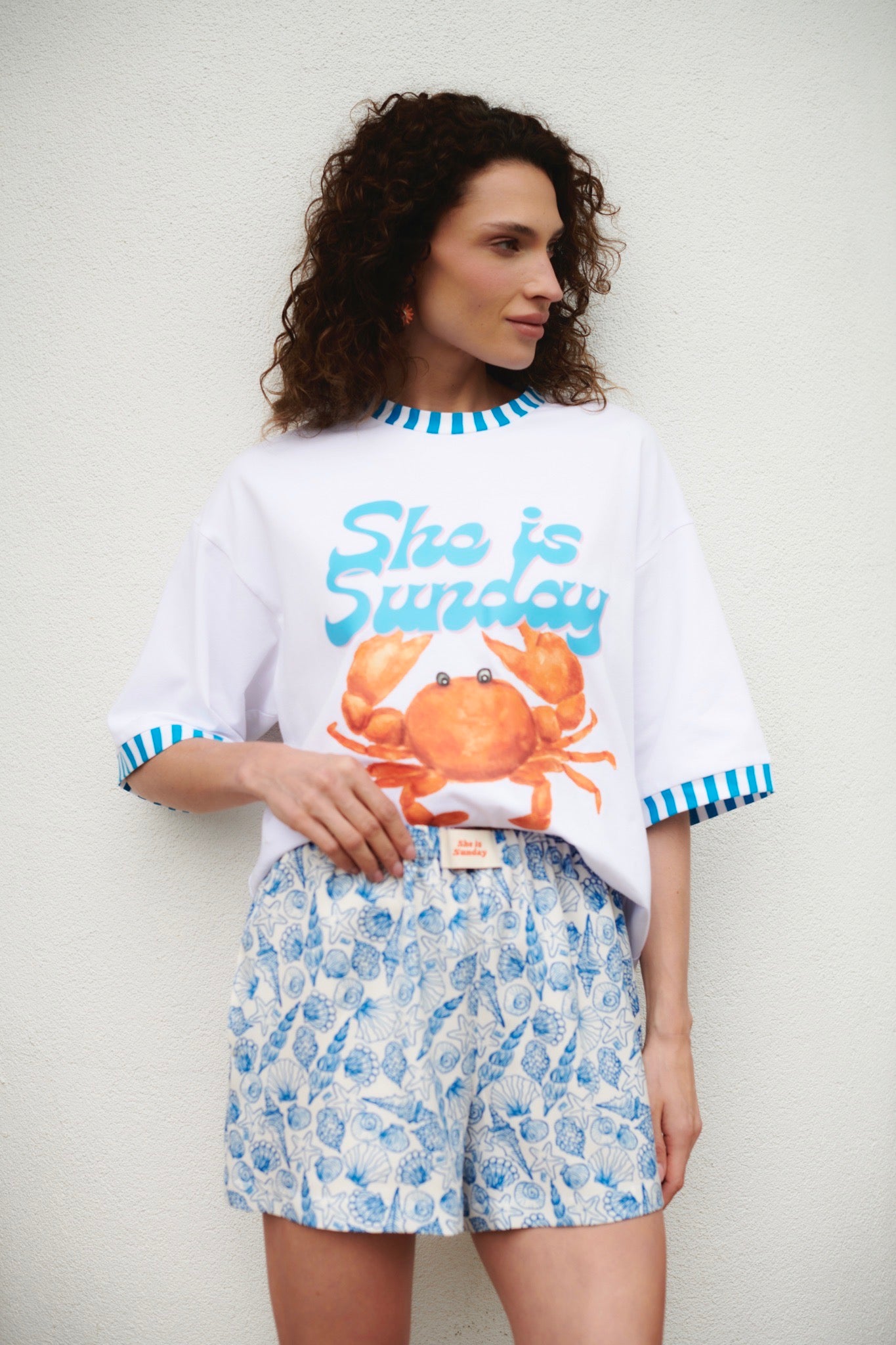 T-SHIRT CRAB BIAŁY
